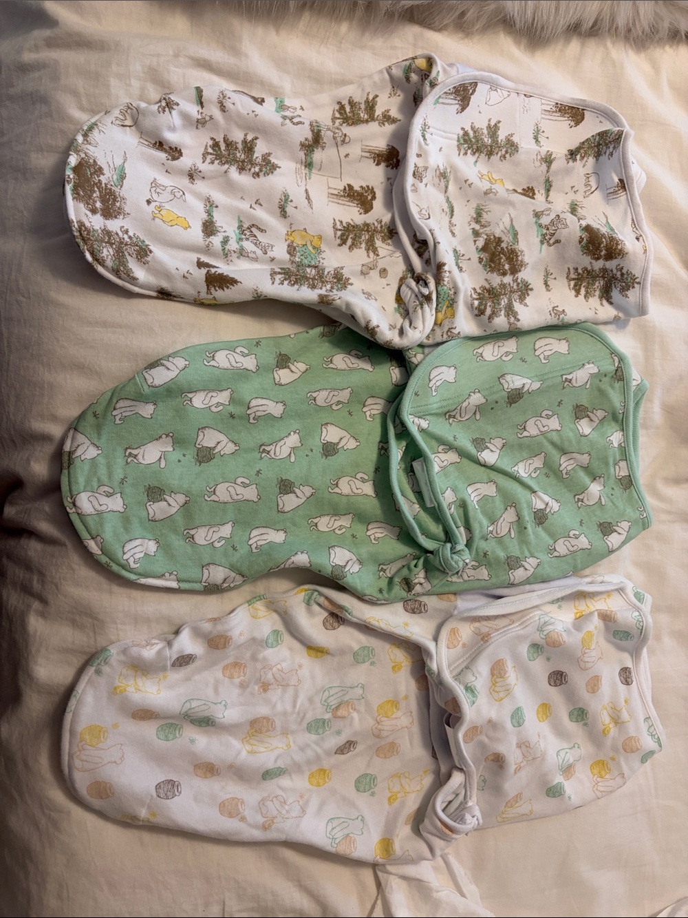 aden + anais Baby Winnie the Pooh Sleep Sacks — Green, White & Yellow
